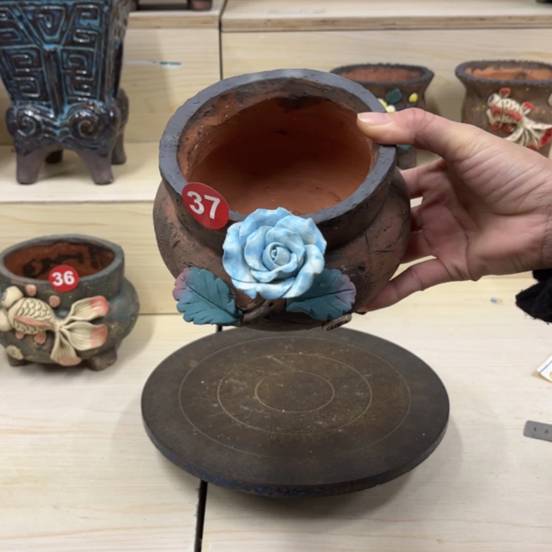 【闪购商品】紫砂花盆34微瑕号内口11外高12
