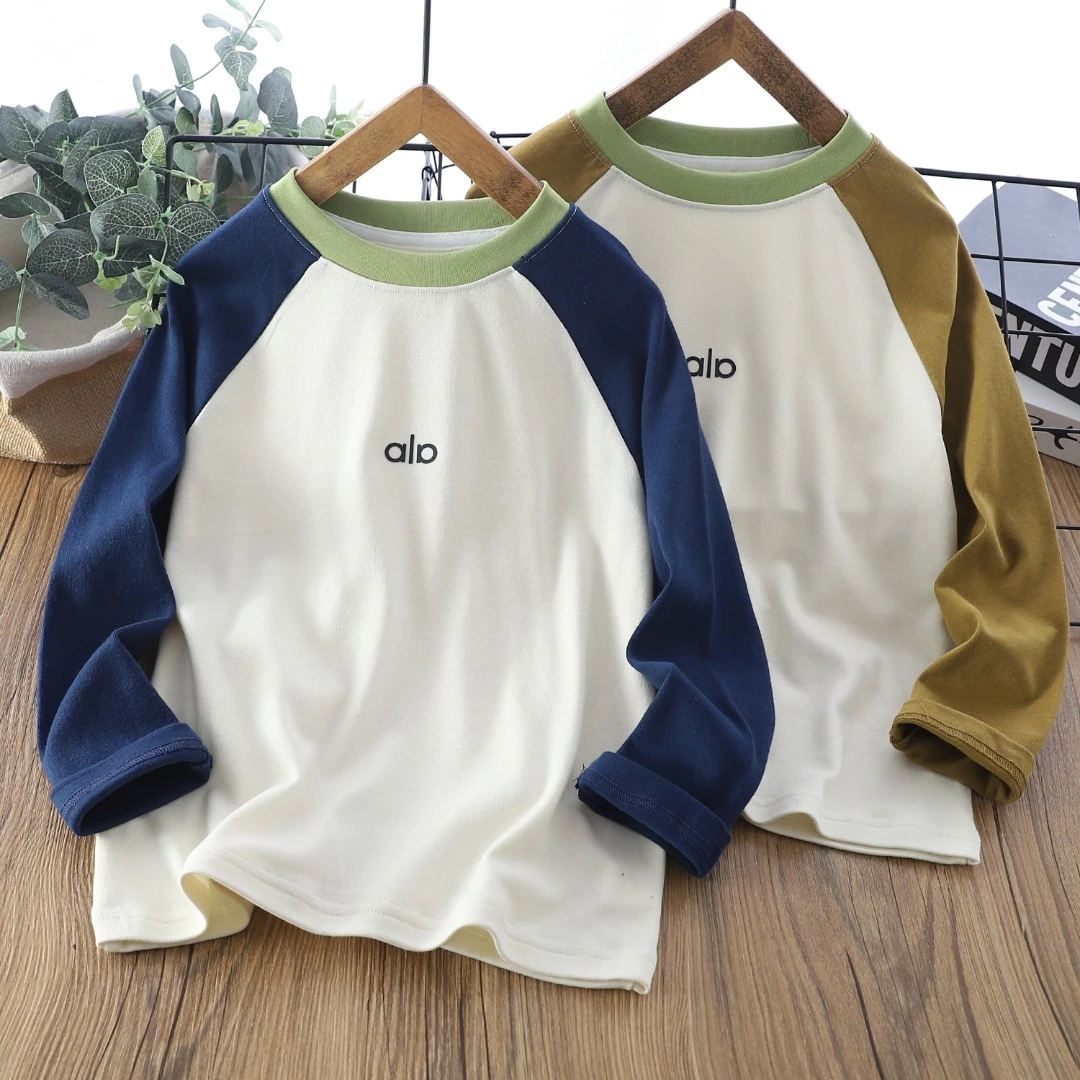 春秋款新品中大童长袖舒适圆领打底衫/25058