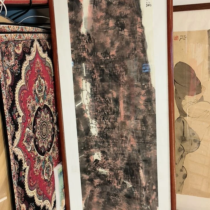 国画青*4平尺带框发作品