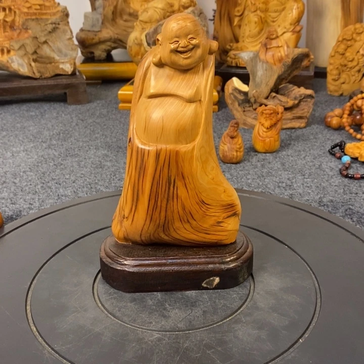 柏木（崖柏）太行崖柏弥勒佛摆件根雕工艺品