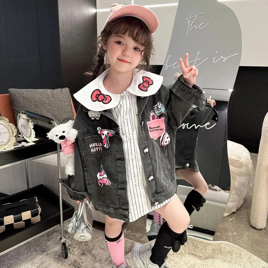 【馒头家】3【现货】立体KT牛仔外套春秋女童精致可爱少女风百搭