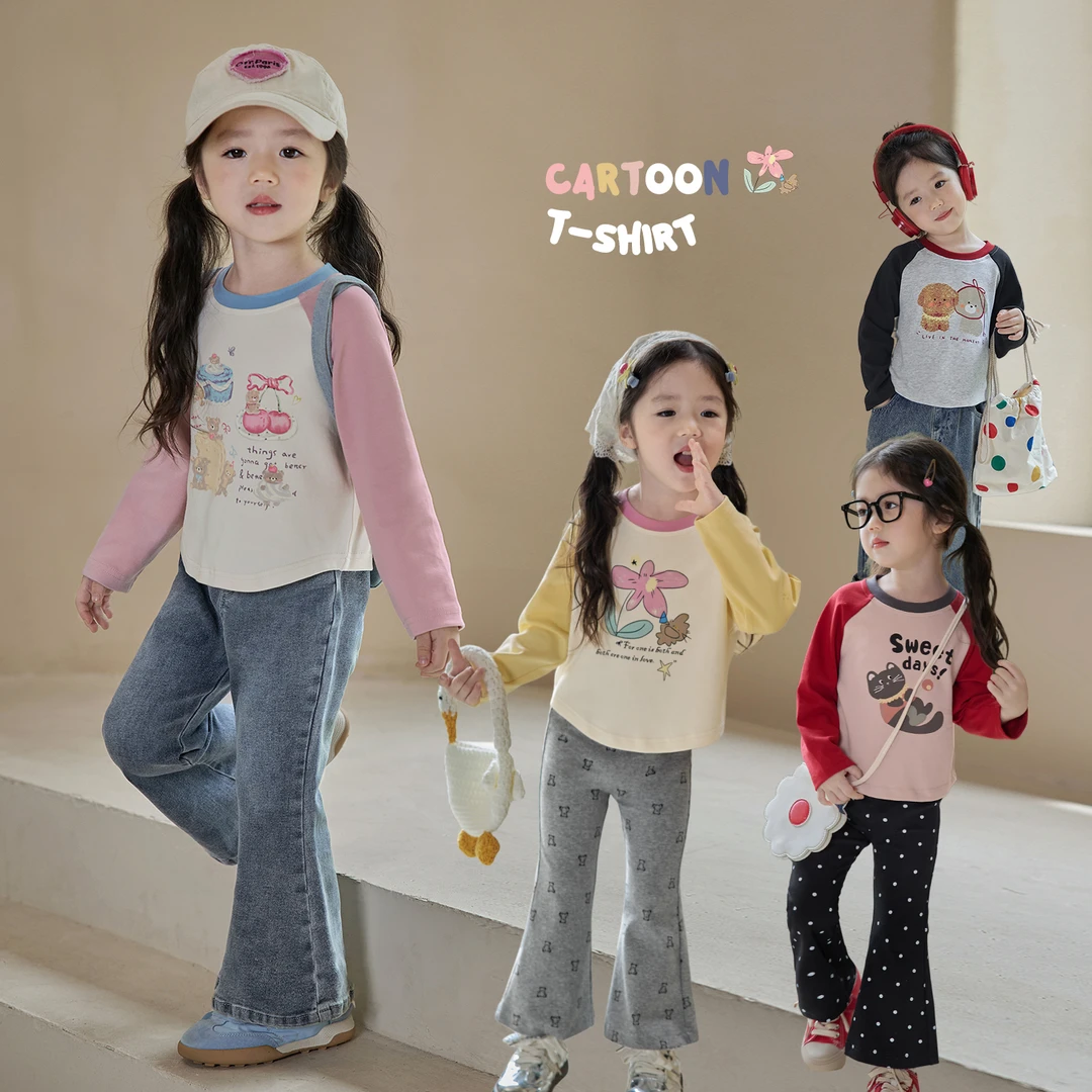 小O宝Okids童装  2025秋季新款插肩袖长T恤好看百搭 YDQ428148