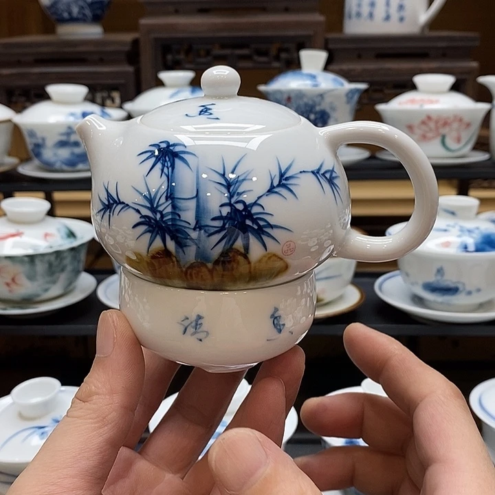 窑变竹子西施壶加4杯