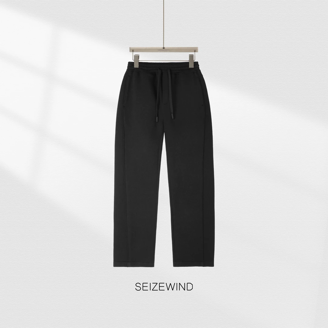 SEIZEWIND/S031秋冬新品男士运动直筒卫裤百搭重磅棉感休闲长裤