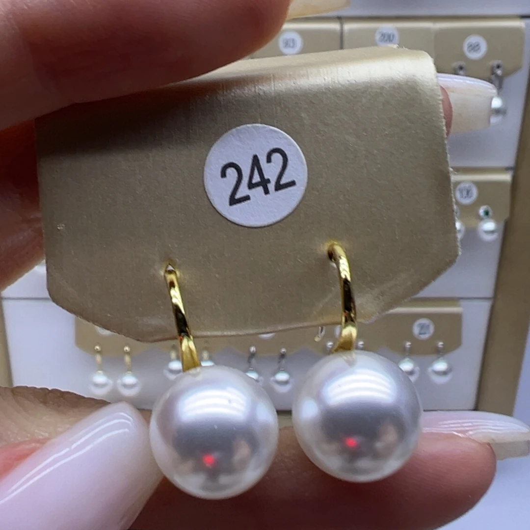 银S925镶嵌耳饰淡水珍珠
