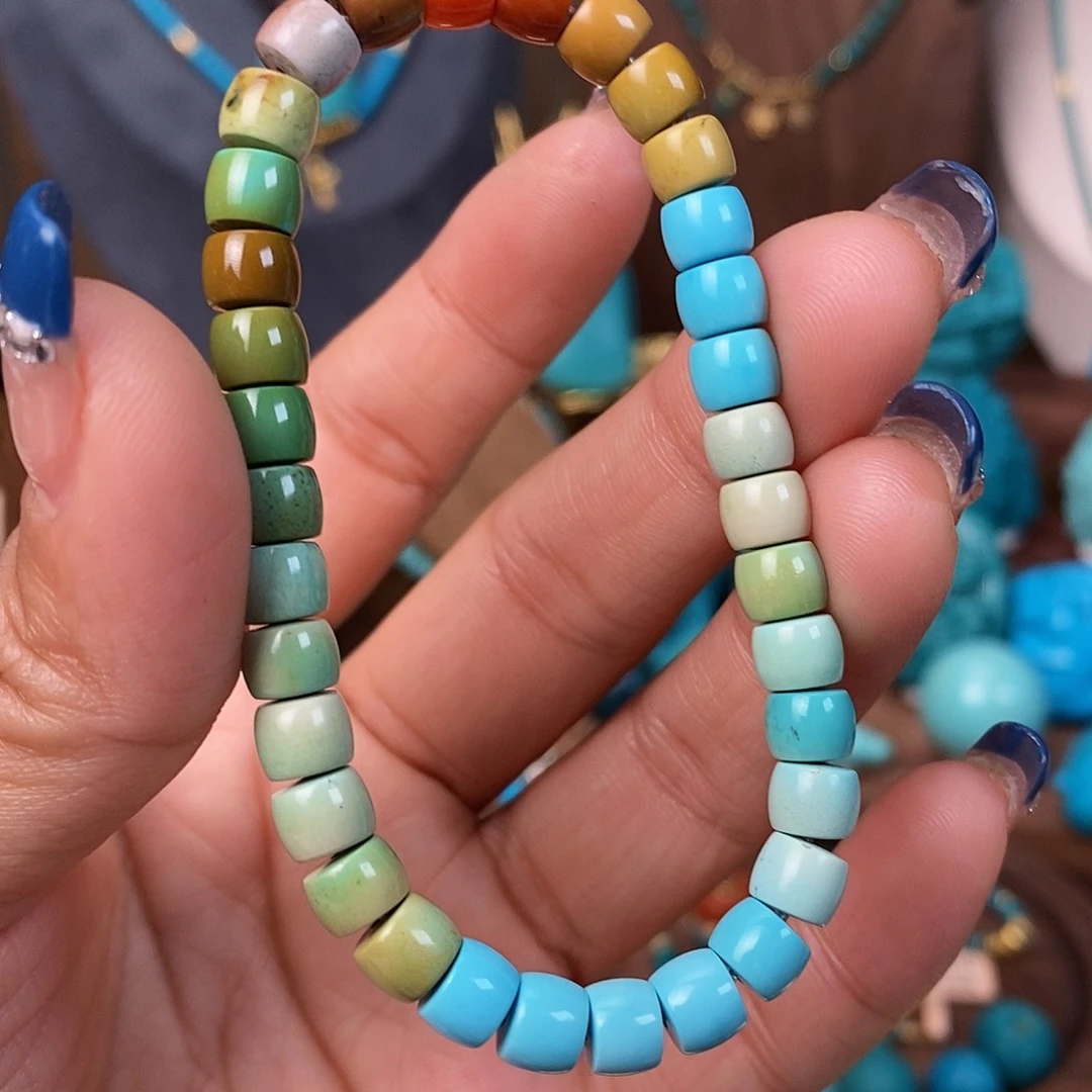 绿松石颈饰未镶嵌多彩手串