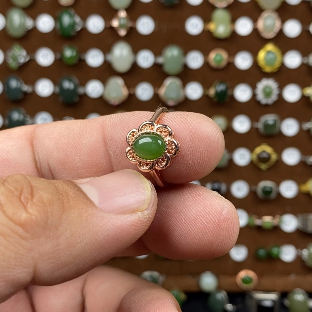 和田玉（碧玉）戒指合金