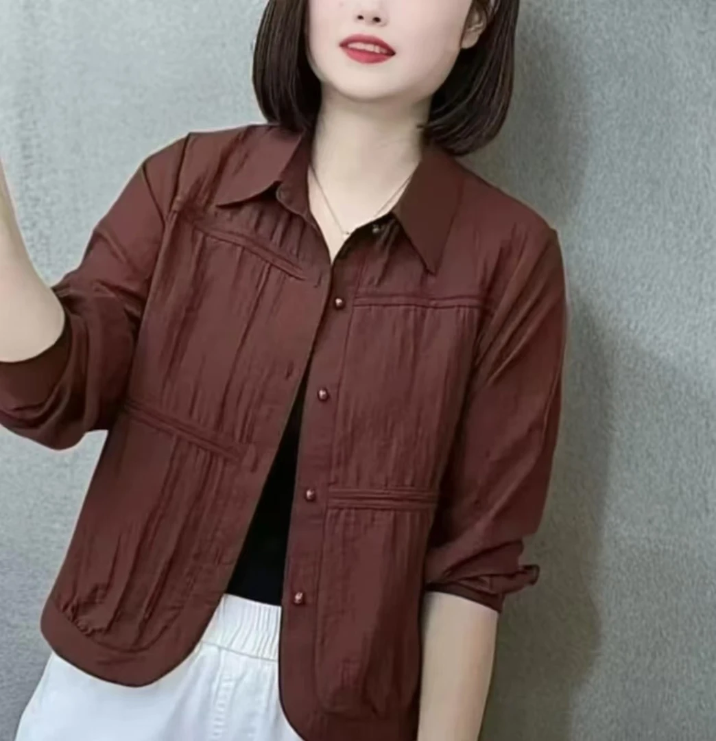 2025女款衬衣宽松s百搭洋气显瘦高级大气遮肉不挑人673气质精品
