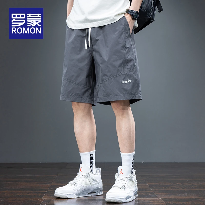 罗蒙夏季工装短裤男士冰丝薄款宽松休闲中裤凉感透气五分裤子男款