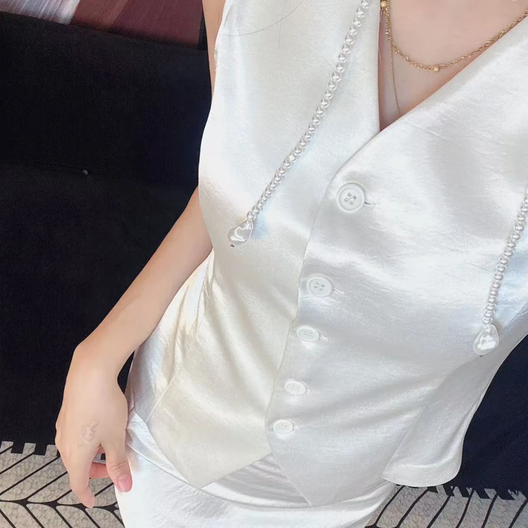 【青柠主推】（马甲）法式常规修身型V领马夹纯色欧若新中式