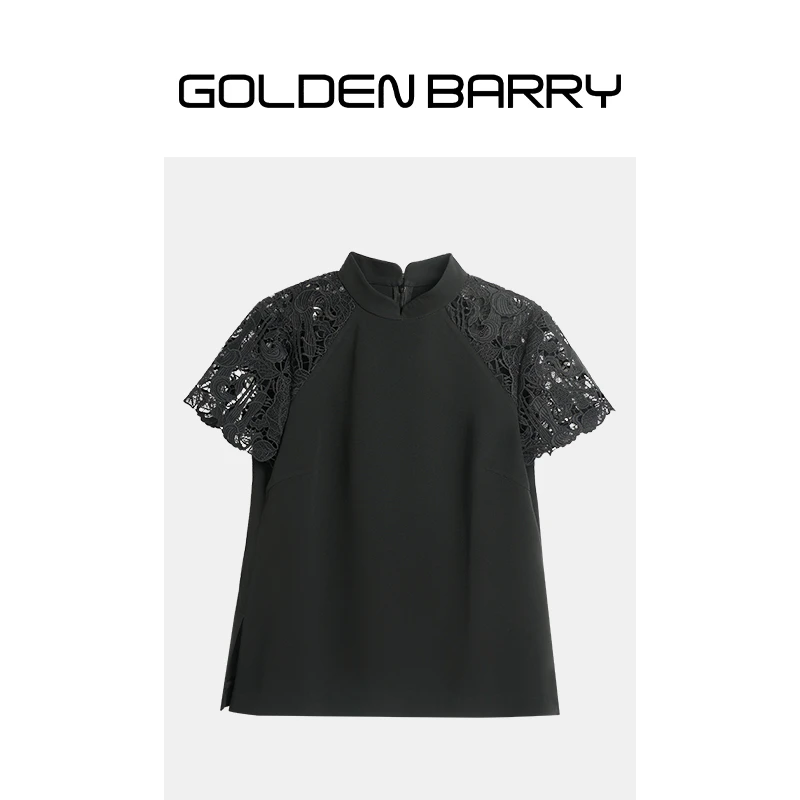 GOLDENBARRY|205083拼蕾丝旗袍A版上衣