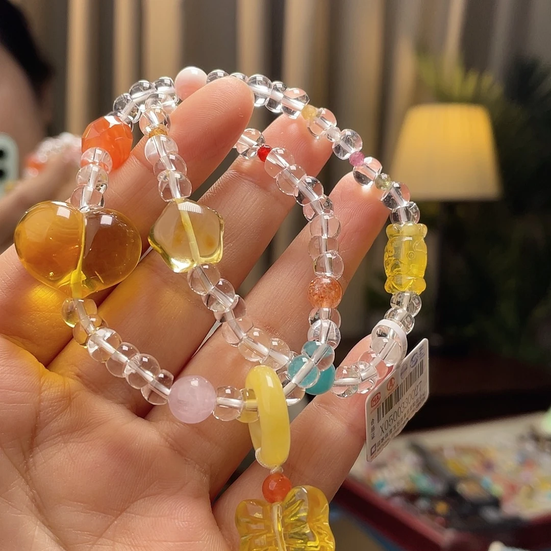 蜜蜡未镶嵌裸石手链