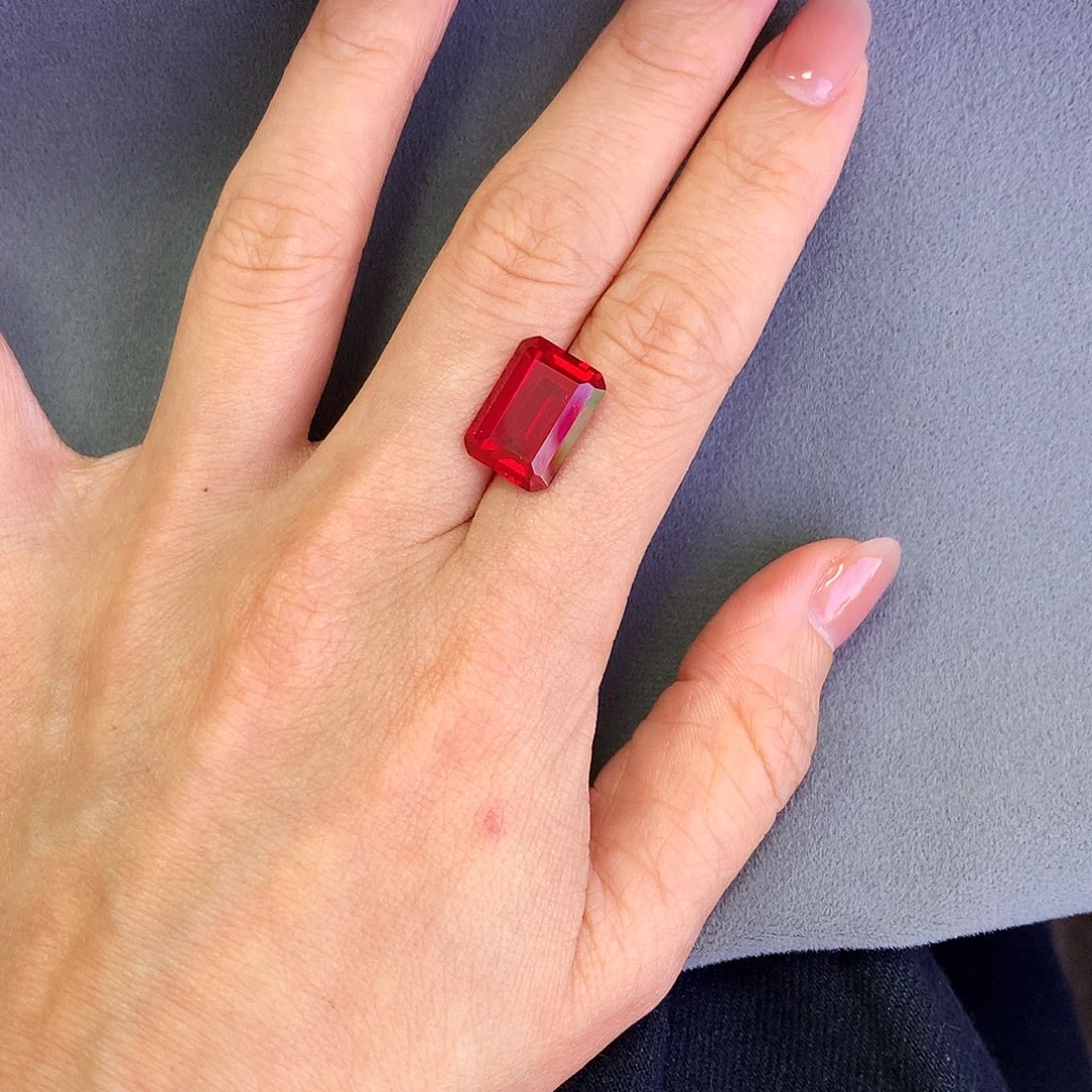 红***陌合成（培育）红宝石银S925镶嵌