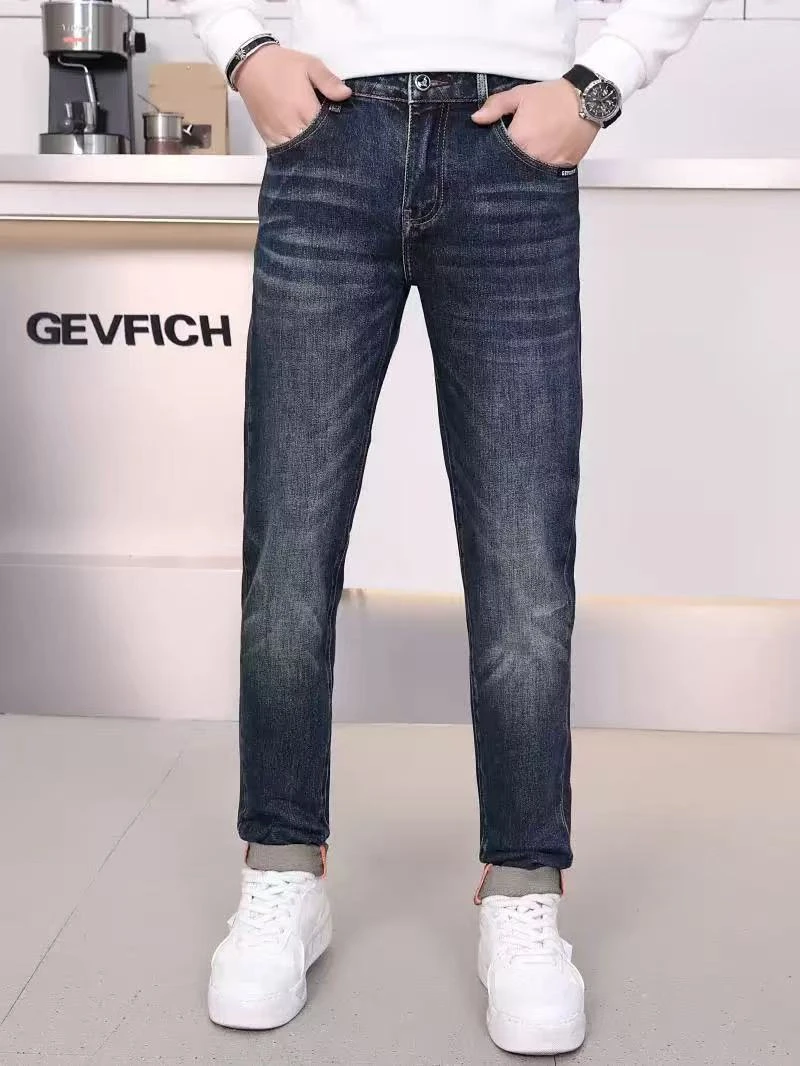 春秋高端轻奢潮流牛仔裤休闲百搭男牛仔裤子弹力牛仔裤男士时尚