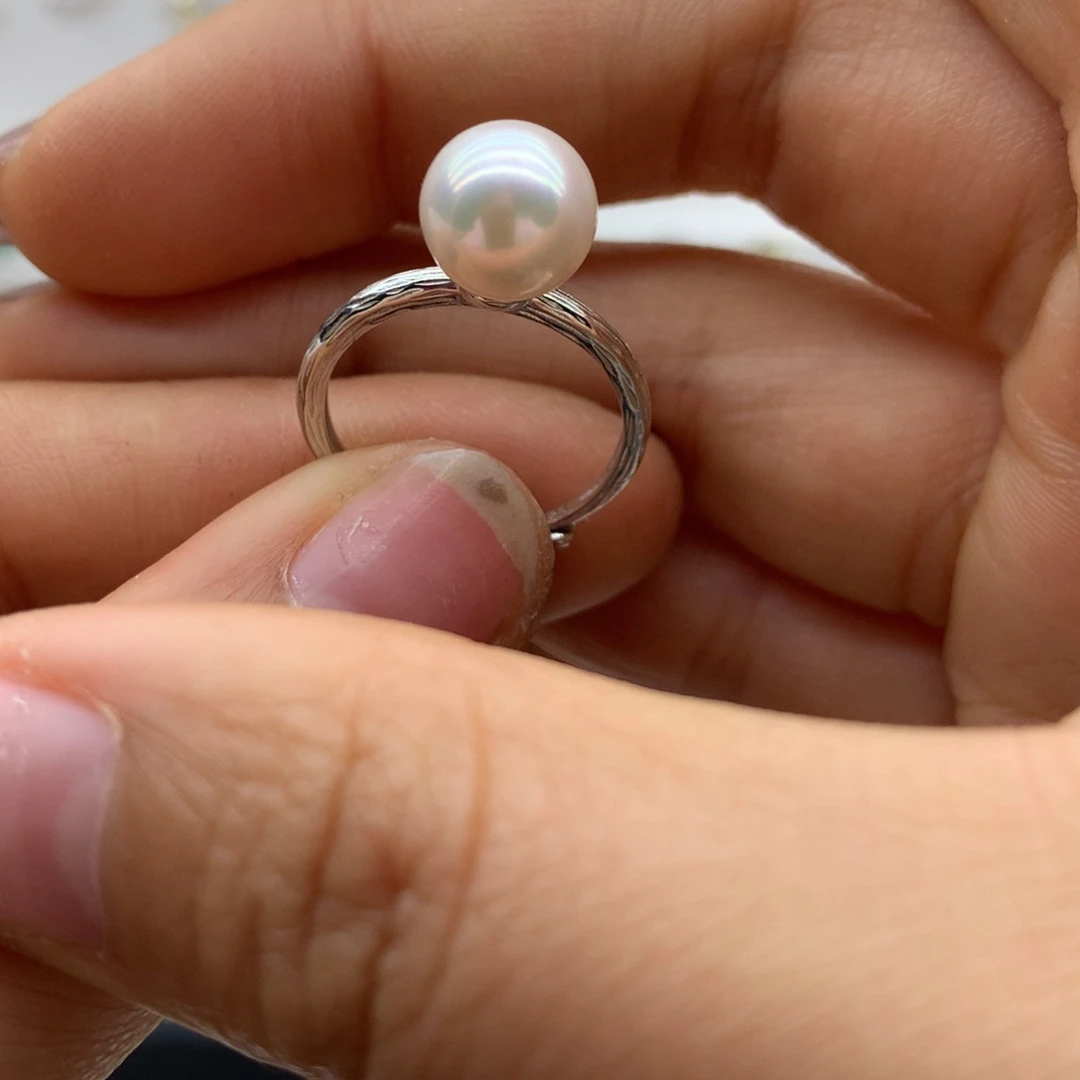 淡水珍珠戒指银S925镶嵌