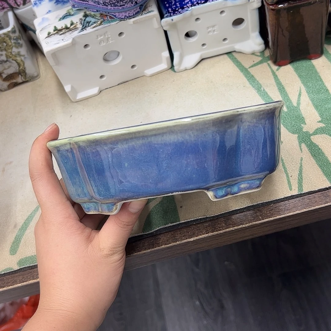 花盆紫砂159号瑕疵18/16/5.5cm窑变