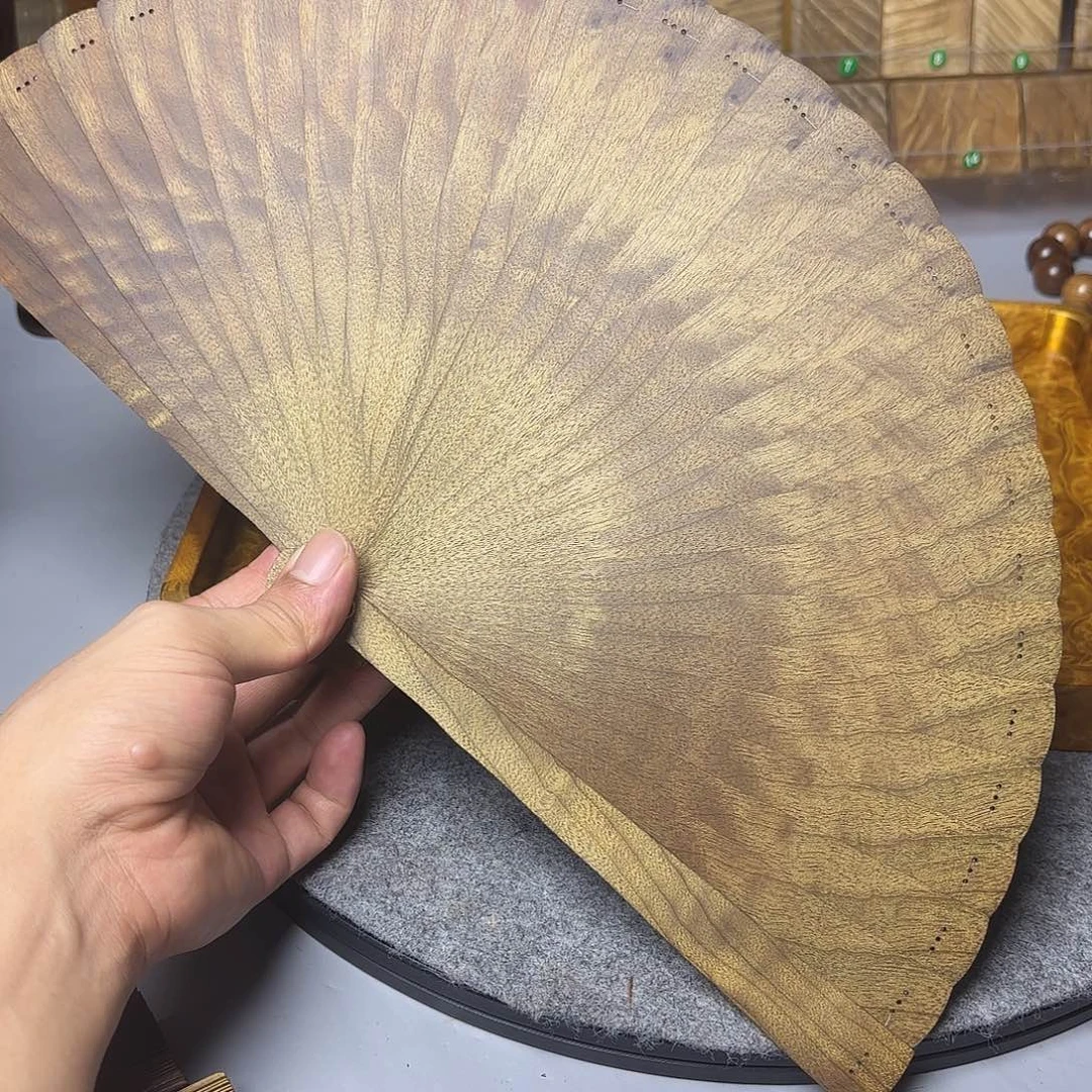 平***福扇子尺寸21.5金丝楠木