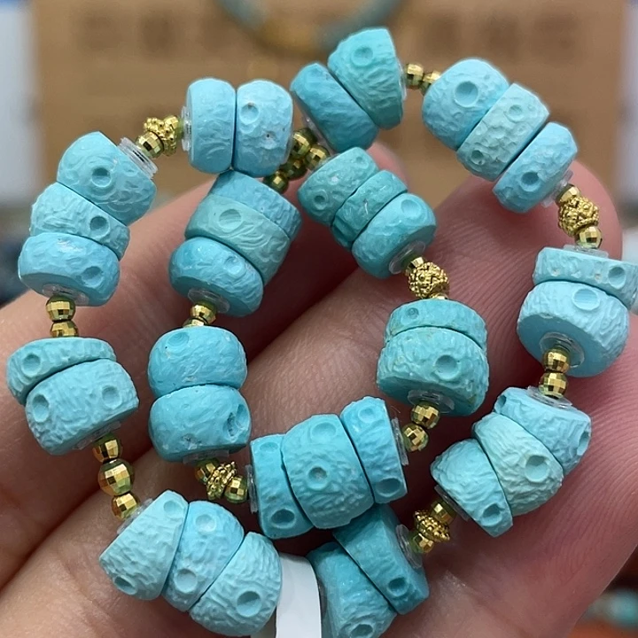 绿松石18K金镶嵌珠宝奇石