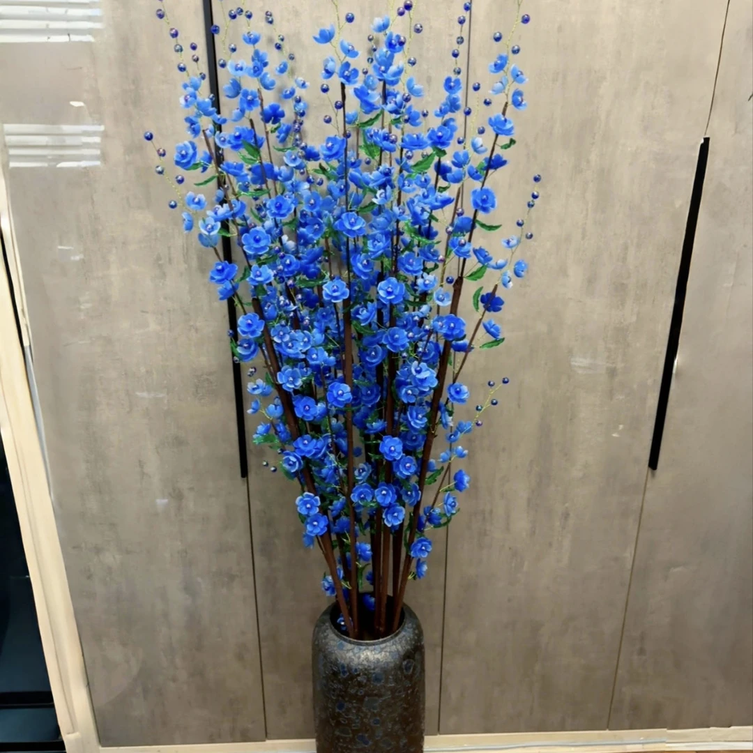 【送长杆】仿玉落地木槿花材料包（无花瓶）