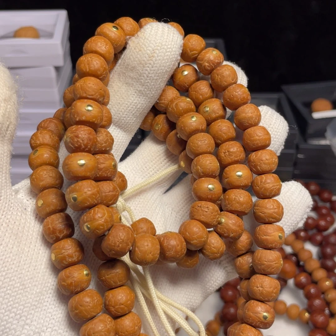 巅***号手串凤眼菩提藏式镶嵌108两个三通