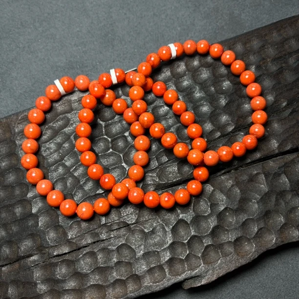 原矿无优化天然南红川料纯色柿子红单圈7mm左右多样性发一件