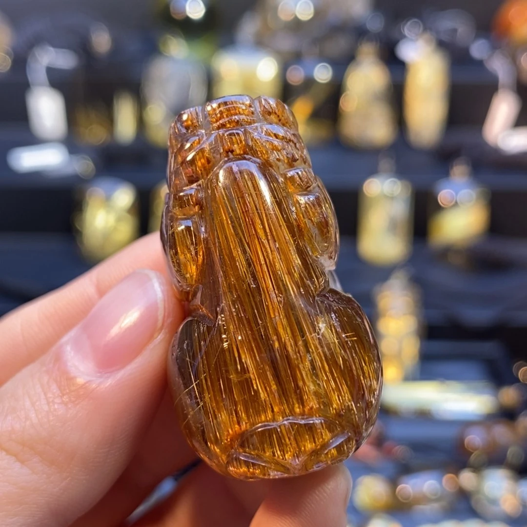 水晶颈饰未镶嵌C****n天然水晶发晶貔貅吊坠