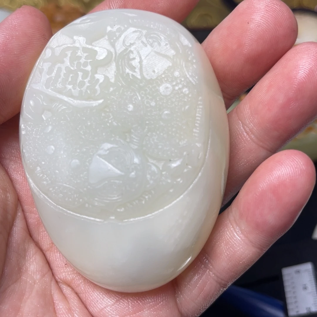 石材天然方解石手把件不退换微瑕
