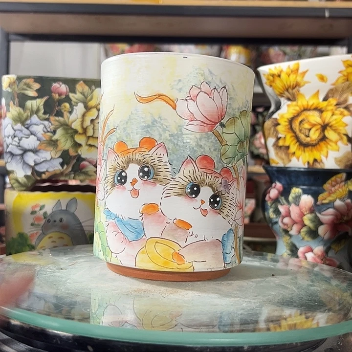 满38包邮 景德镇手绘花盆