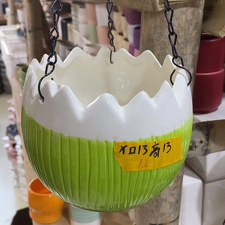 陶瓷花盆有孔 瑕疵介意勿拍