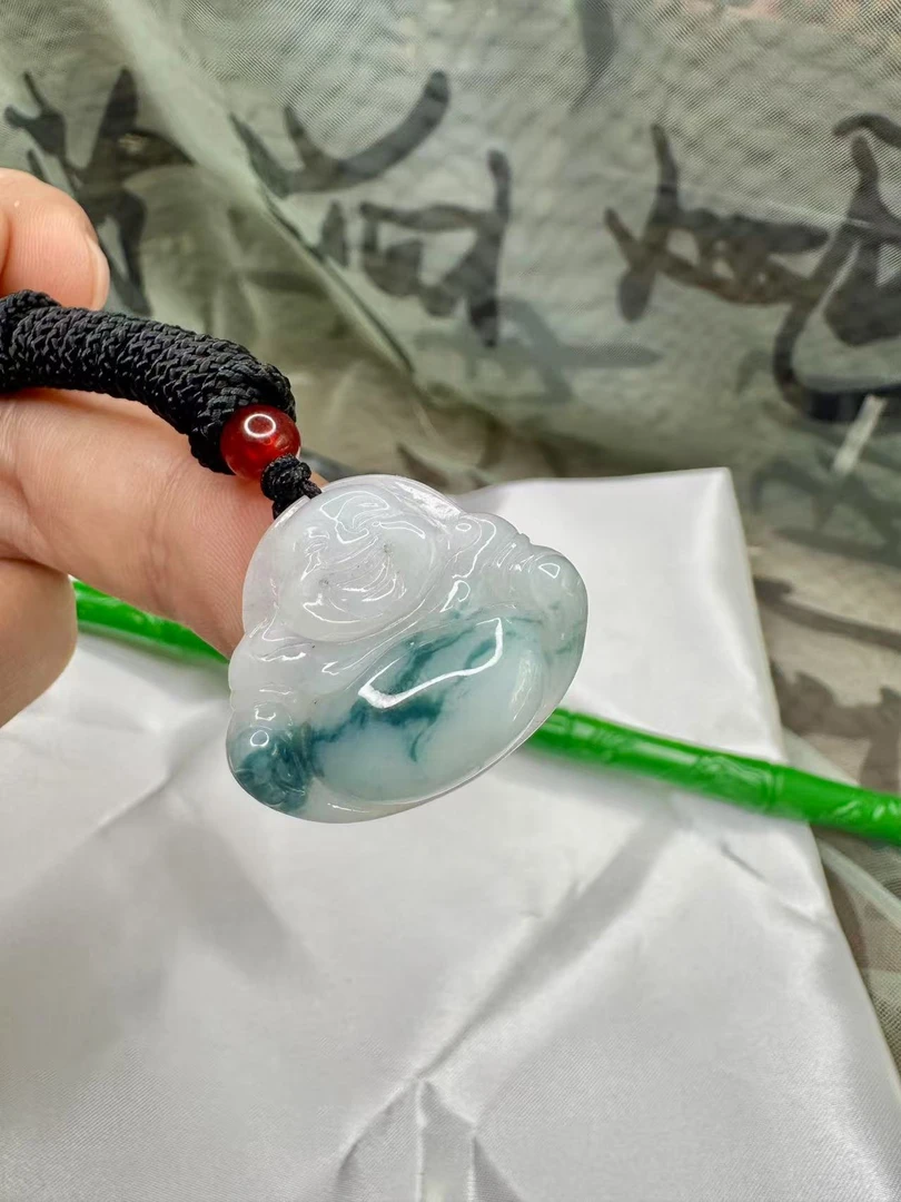 佛公 飘蓝花 尺寸28.5cm*24cm 手工测量有误差 俏色 精美