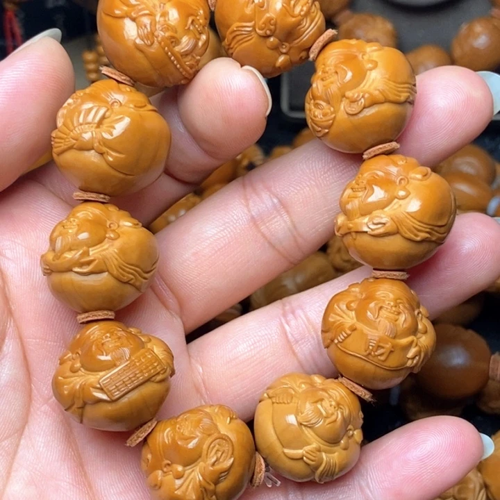 橄榄核手串/手链灯泡财神