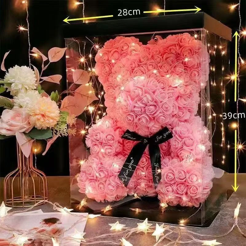 永生花玫瑰熊情人节告白约会送女友男友精美创意生日礼物