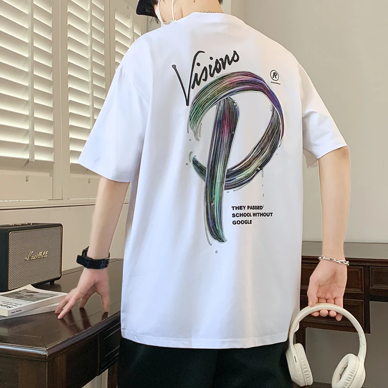 【现货秒发】夏季男士简约百搭休闲短袖 大码上衣潮流圆领T恤半袖