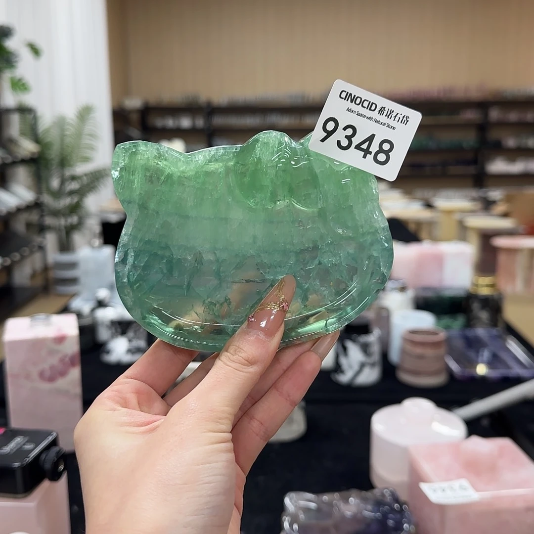 9348 绿水晶小猫盘 福利