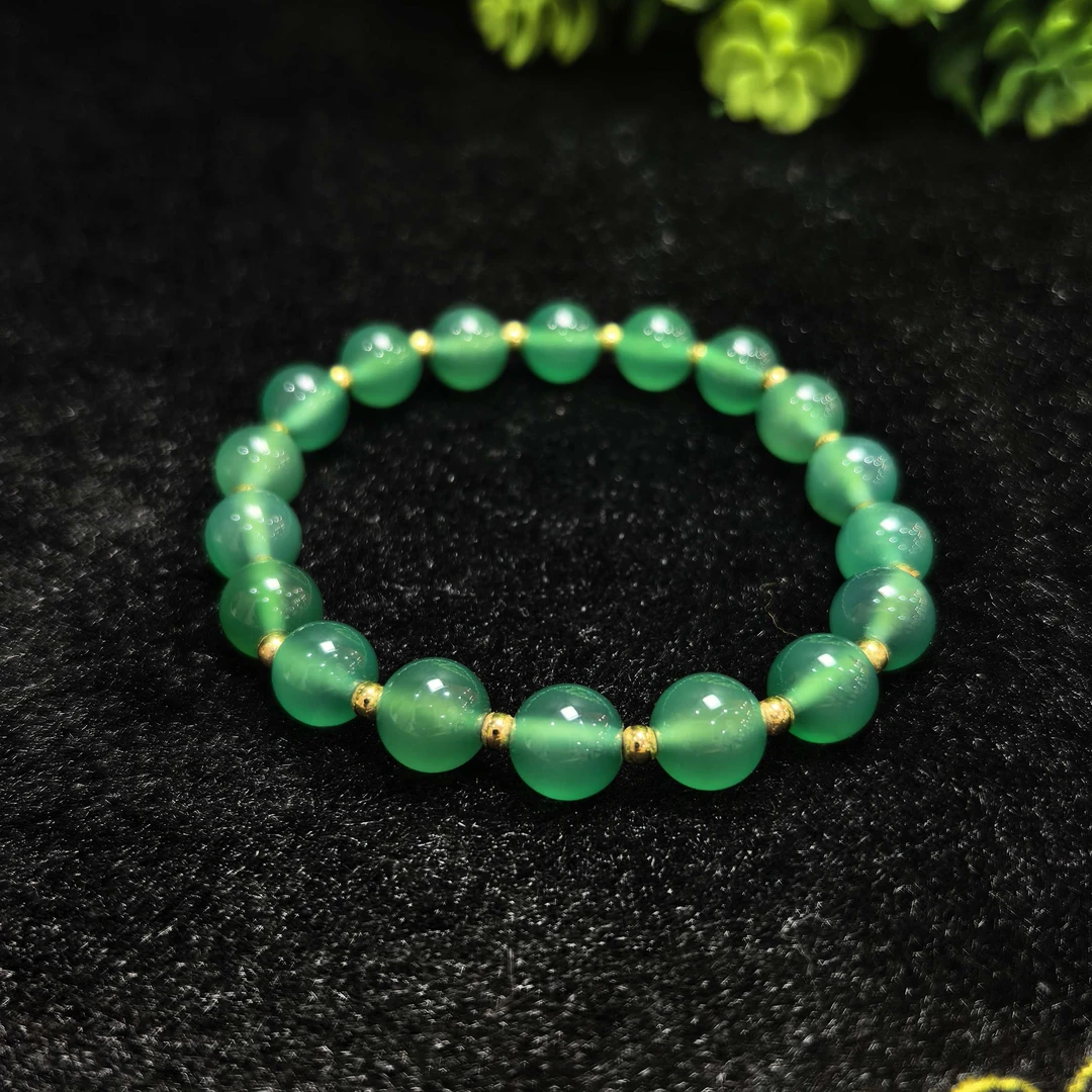 S1209【东齐珠宝】秦紫玛瑙绿手串-送礼佳品