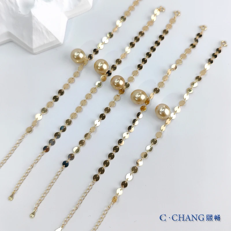 【盖茨比手链】海水珍珠金珠S925银11-12mm时尚高级定制【畅太定制】