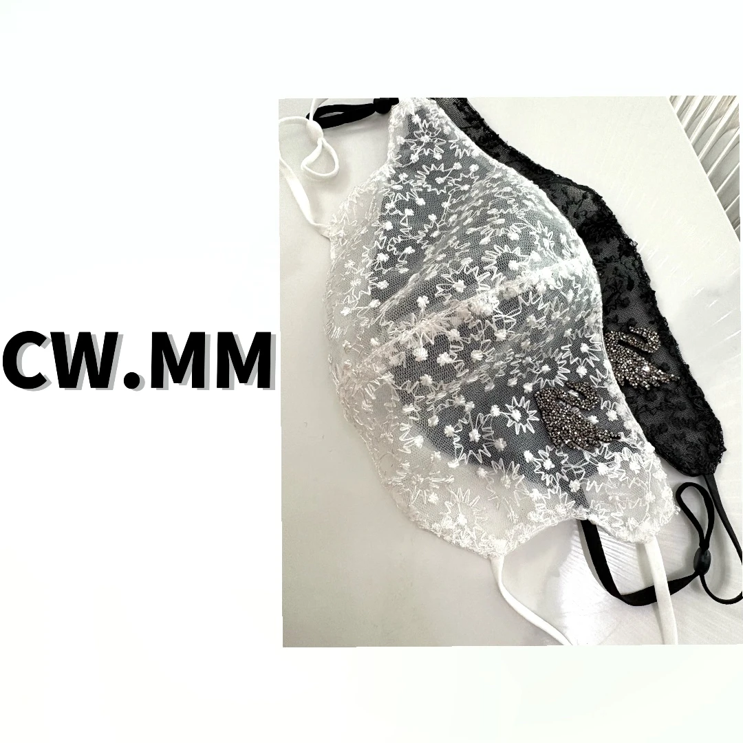 CW.MM 天鹅闪钻绣花亲肤防晒口罩