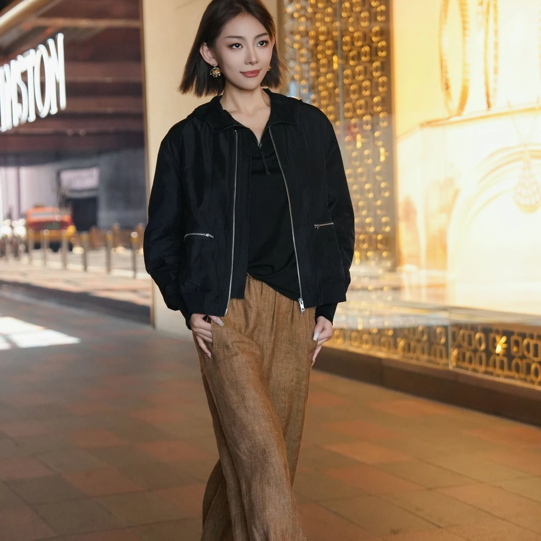 AMASS/阿玛施 时尚百搭简约棒球服夹克短外套女 5400119