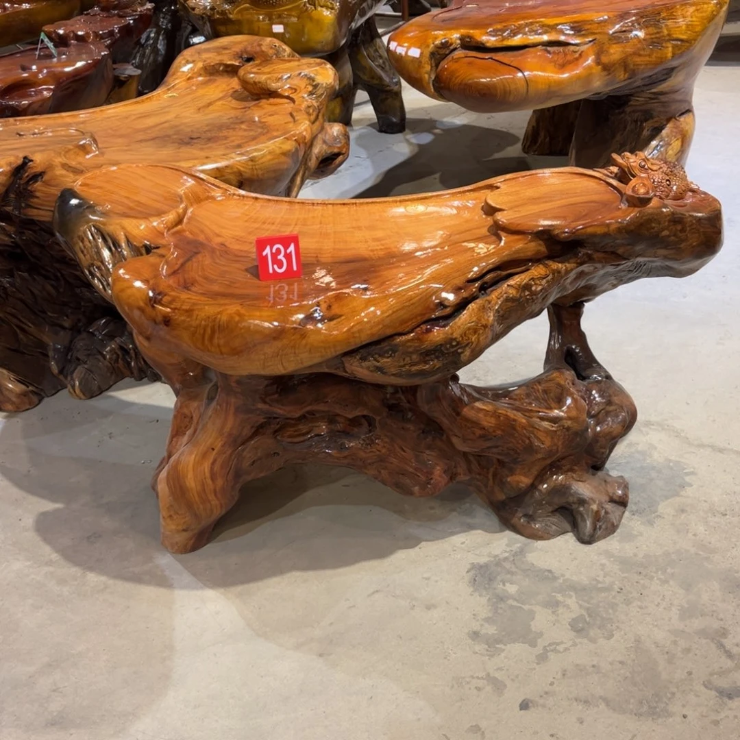 香樟木根雕实木茶桌