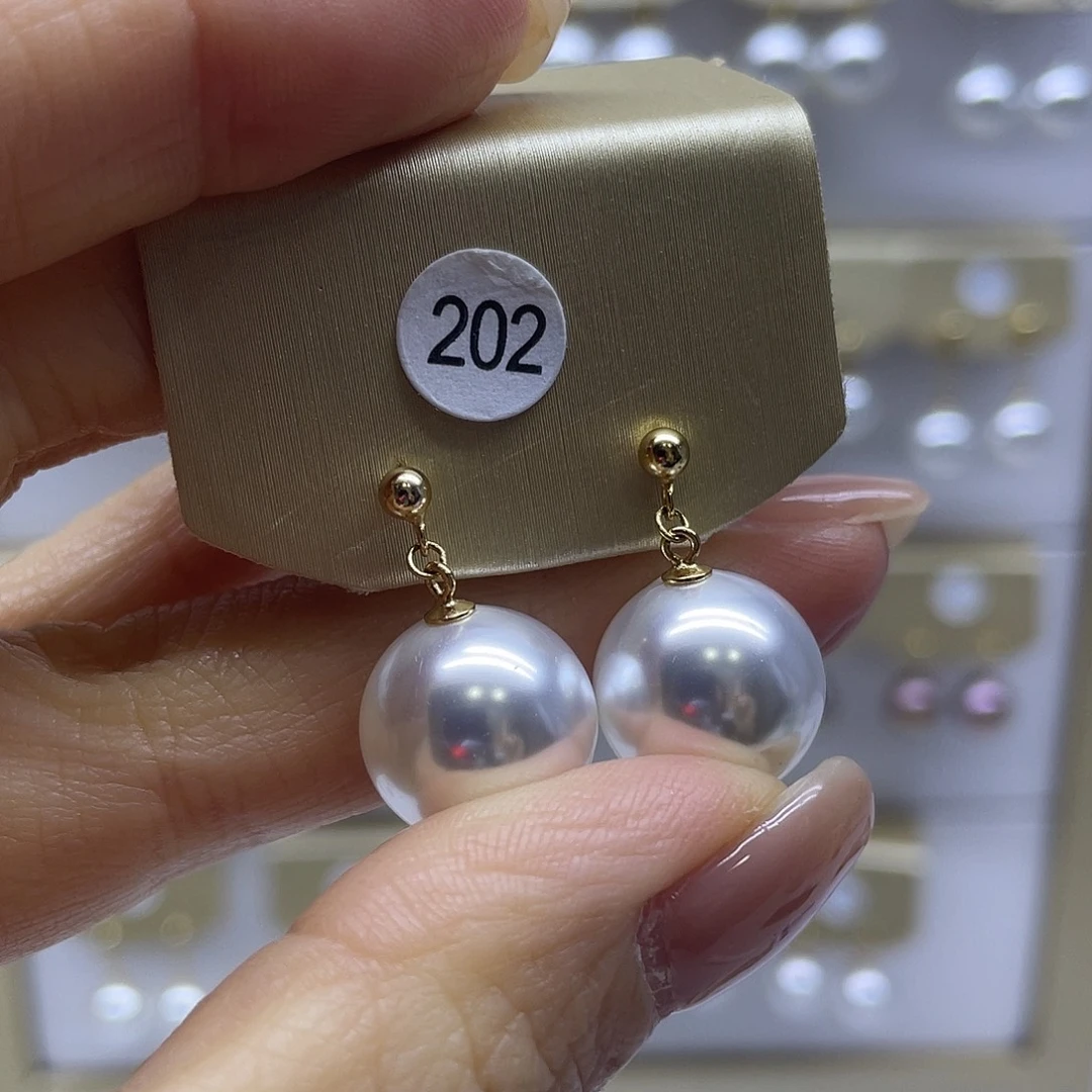 银S925镶嵌淡水珍珠耳饰