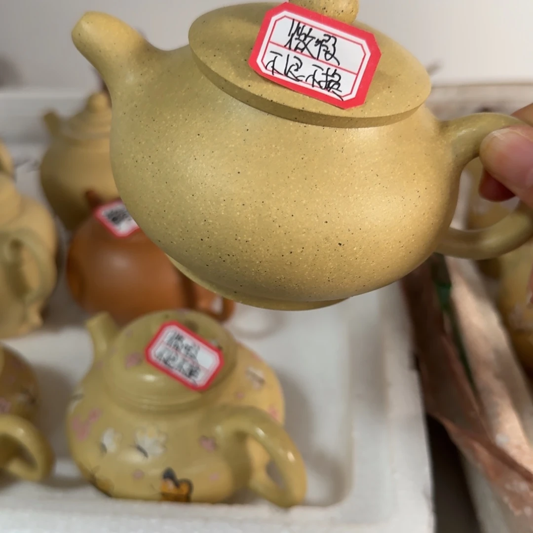 紫砂茶壶黄龙山原矿本绿