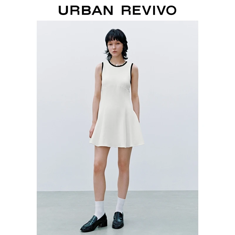 UR2025夏季新款女装设计感镂空无袖连衣裙UYU750113+