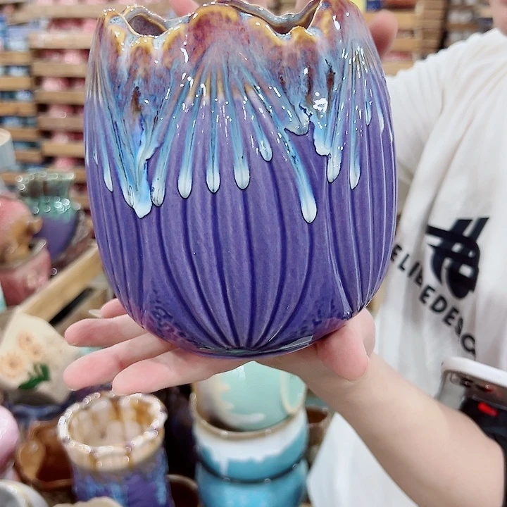 有孔，满10元包邮多肉陶瓷花盆