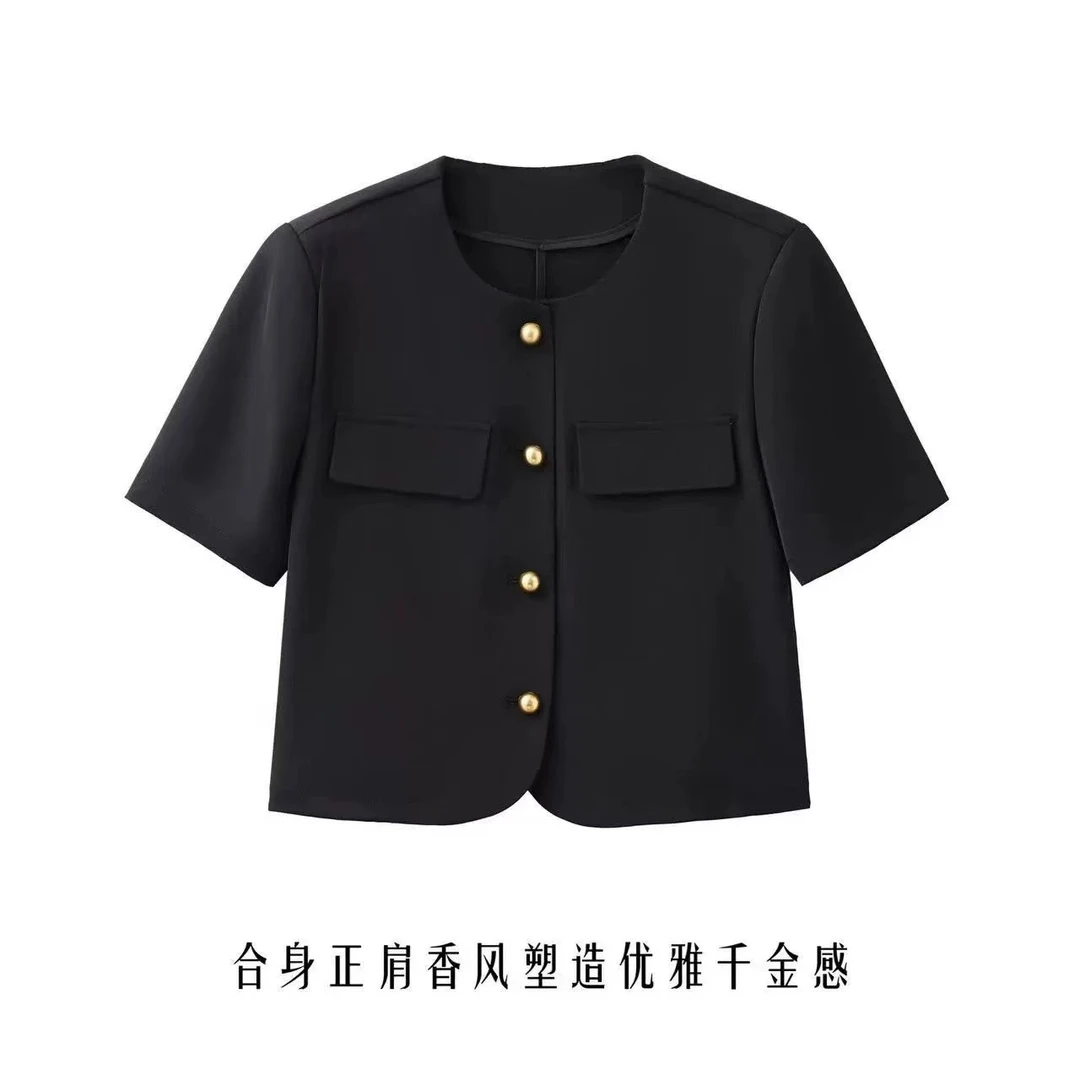 A103薄款夏季常规款短外套正肩宽松小众百搭气质优雅不规则休闲