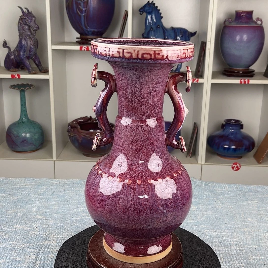 瓷片如意瓶珍品收藏无礼盒