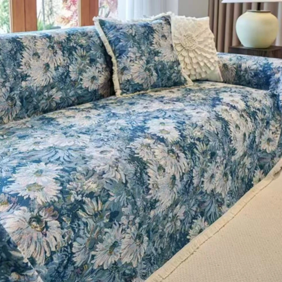 复古摩登提花雪尼尔沙发布料用于家居DIY装饰箱包桌布