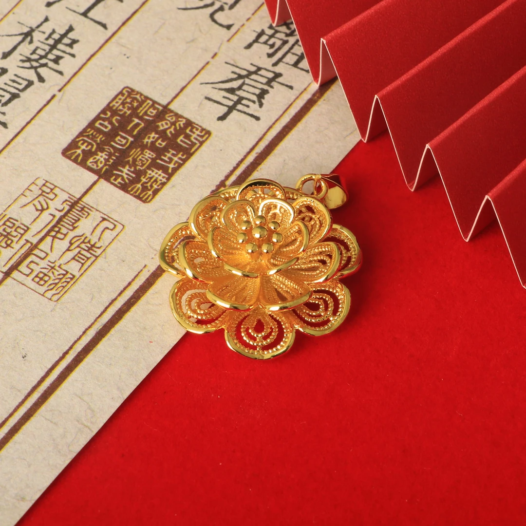 【刘总专属】CSDZ002时尚百搭拉丝掐花太阳花合金吊坠