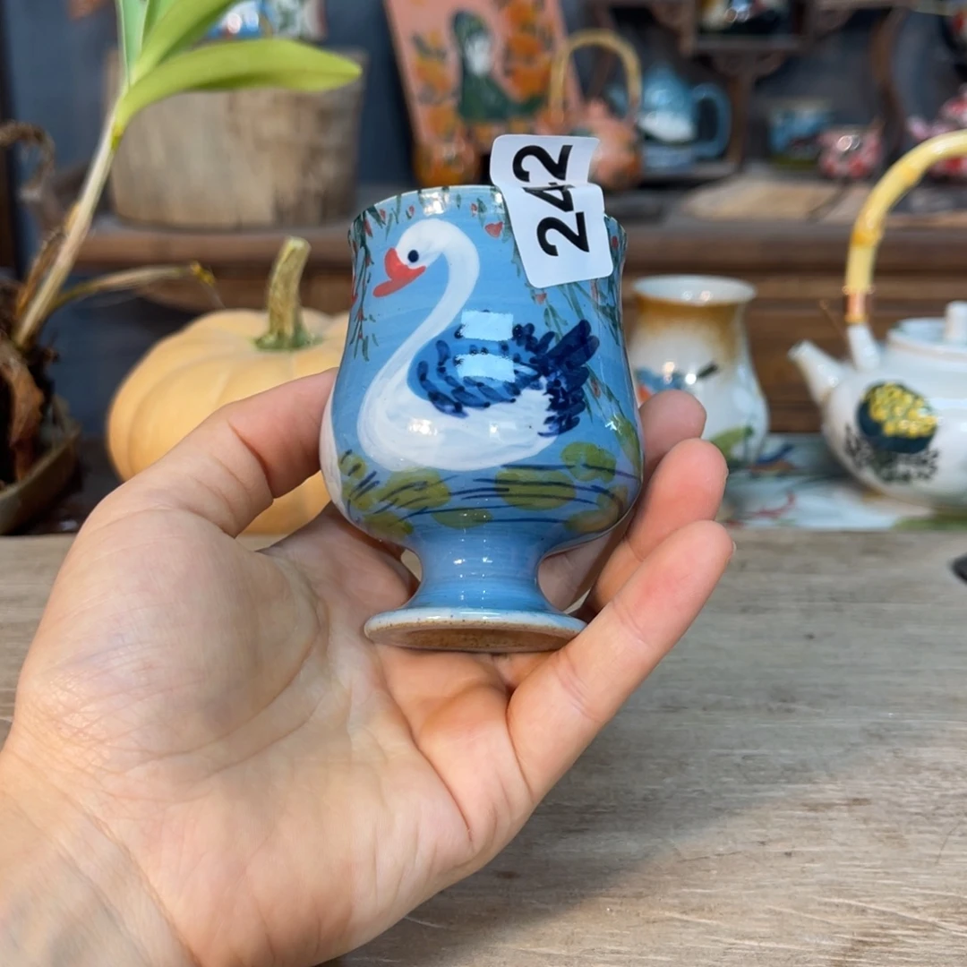 壶素浅陶瓷手工手绘