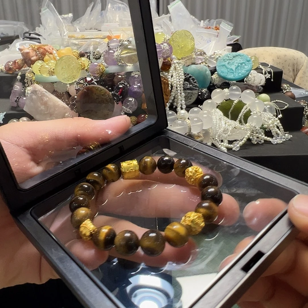 水晶手链铂Pt900镶嵌水晶手链