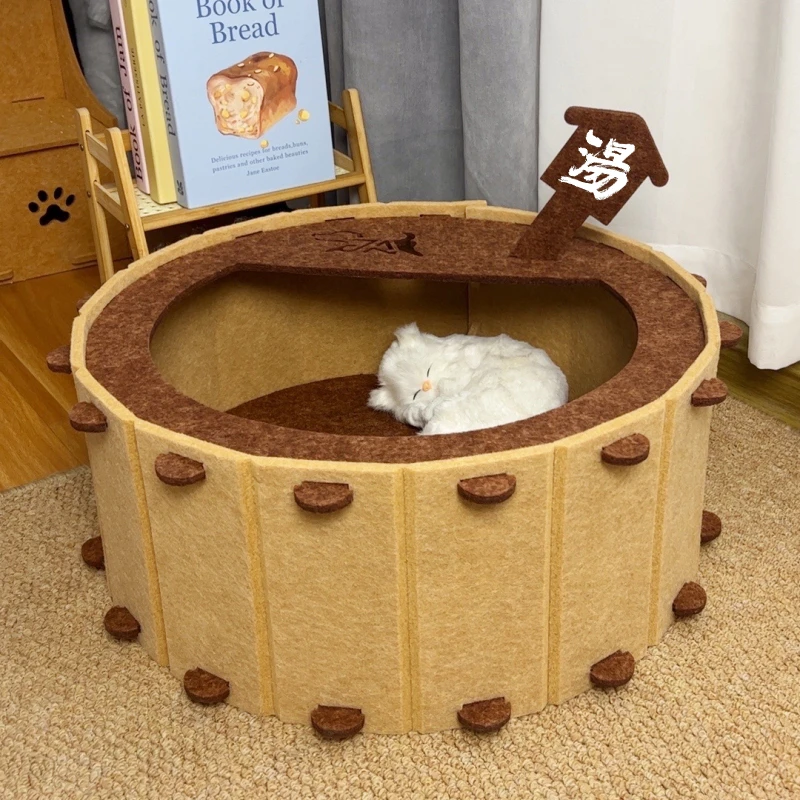 猫窝夏天夏季猫抓板一体猫床猫咪睡觉的窝四季通用降温猫沙发封闭